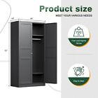 Metal Storage Cabinet 72  H With Adjustable Shelves And Wardrobe Armoire Closet