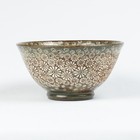 Korean Buncheong Mishima Chawan Tea Bowl With Stamped Chrysanthemum Decoration