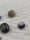Antique Venetian Multi Color Layered Chevron Glass African Trade Bead Lot Of 7