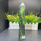 1 3lb 8 8  Green Opal Obelisk Quartz Crystal Tower Reiki Point Heal Decor
