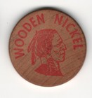 Valley City  North Dakota 10 Cents Off Quart Of Oil Wooden Nickel