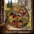 Acorn Suncatcher Window Hanging Autumn Stained Glass Decor Gift