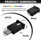 2pcs Usb Type C Led Ambient Light  8 Colors Rgb Dynamic Atmosphere Lamp Car Inte