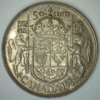 1938 Canada Silver 50 Cents Coin Au 50c Almost Uncirculated Canadian Half Dollar
