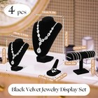 Wenqik 5 Pcs Velvet Jewelry Display Set Necklace Bust Holder T Bar Bracelet H   
