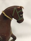 Vintage Brown Wood Horse Pull Toy With Green Base germany