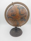 Old World Vintage Terrestrial Globe Reproduction Leather Spain Mid 20th Century