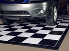 G-floor Checkered Flag Imaged Parking Mat Durable Us Made Mud Snow Protection