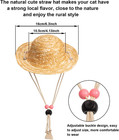 6 Pieces Dog Cat Costume  Pet Sunglasses And Summer Straw Hat With Faux Gold Cha