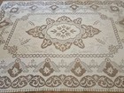 Vintage Mid Century 100  Cotton French Macrame Lace Tablecloth Made In France 