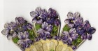 Antique Fan Calendar 1912 Damaged With Nov Dec Missing Violets Purple Flowers