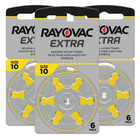 Rayovac Extra Hearing Aid 10 Size Batteries   Zinc Air   0  Mercury 6 - 60 Cells