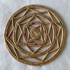 2 Vtg Boho Woven Star Braided 12    Trivets Rattan Straw Decorative Placemat Decor