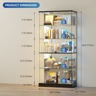Display Cabinet With Rgb Lights - 5-tiers Glass Curio Cabinets With Locks