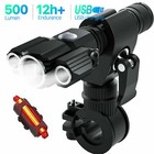 Usb Rechargeable Led Bicycle Headlight Bike Head Light Front Lamp Set Cycling Us