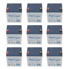 Power-sonic 12v 5ah Sla Battery Replacement For Apc Rbc117 Ups - 9 Pack