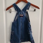 Vtg Y2k Disney Winnie Pooh Denim Overall Dress Size Xs 4 5 Embroidered Rare 
