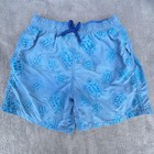 Vilebrequin Swim Trunks Youth 14 Blue Turtle Print Jim Drawstring Mesh Lined