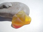 Sea Glass  Beautiful Yellow With A Red Spot And A Beautiful Pressed Pattern