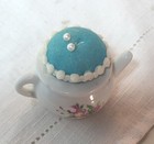 Porcelain Teapot Pin Cushion Vintage