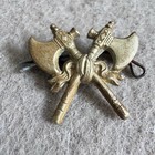 Vintage Gold Tone Firefighter Badge Cross Axes Fire Department Memorabilia