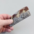 Hans Jensen Faux Tortoise Shell Comb Holder Denmark Silverplate Repousse Vintage