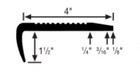 Roppe Commercial Stair Nosing Profile  1  Slate  1 5  H X 9  L X 4  W  5-9  Pie