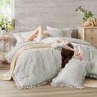 Ruffle Edge Comforter Set - Farmhouse All-season 3 Pcs King cal King Gray