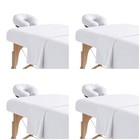 Premium Microfiber Massage Table Sheets - 4 Sets  3-piece White Bedding