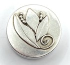 Vintage Sterling Silver   Tested 940  Lily Round Pill Box