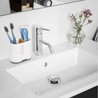 Toothbrush And Toothpaste Holder With Divider For Bathroom Countertop Organizer