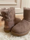 Ugg Australia Mini Bailey Bow Ii Women   s Brown Suede Shearling Ankle Boots 9