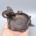 4 8 Inch Chinese Bronze Carved Sheep Ashtray Or Writing-brush Ancient Collection