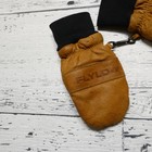 Flylow Mittens Boys Medium Brown Leather Insulated Lined Ski Winter Snowboard
