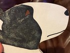 Wood Homemade Hand Painted Wood Pet Dog Figural Sign Painting Of A Bull Terrier