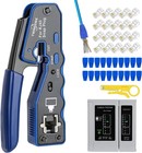 Rj45 Crimp Tool Kit Pass Thru Ethernet Crimper For Cat5e Cat6 Cat6a 8p8c Modu   