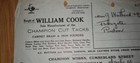 Cabinet Brass   Iron Founders William Cook Champion Cut Tacks 1920s Ephemera 