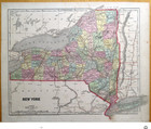 Antique Pocket Map Of New York State  Rare