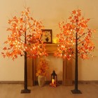Fall Tree With Lights  2 Pack 6ft Lighted Maple Tree  Prelit Artificial Tree 