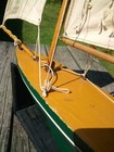 Vintage 16  Wood Pond Sailboat Yacht  W metal Rudder 