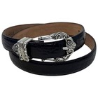 Vintage Brighton Belt Black Leather Croc Embossed 90s