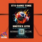 Sports Birthday Party Invitation  Canva Editable Sports Theme Invite Template