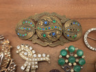 Vintage Antique Art Deco Rhinestone Repair Broken Craft Pieces Jewelry Lot  1