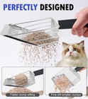 Cat Litter Scoop  Solid And Durable Kitty Metal Scooper  Stainless Steel Sift   