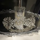 Silver Metal Tiara With Clear Crystals Floral Bridal Headpiece