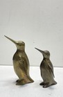 Brass Figurines  7 Inch Tall Vintage Pair Of Brass Penguins Figures 