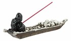 Ebros Charon Grim Reaper Fishing On Boat Of Skulls Incense Burner Statue 11 5 l