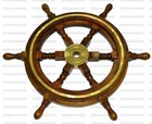 Vintage Ship Wheel Nautical Ship Decor Wooden Steering Wall Wood Brass Boat Gift