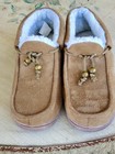 Moccasin Slippers - Indoor Outdoor With Memory Foam Sole soft Warm Tan  2 - Used
