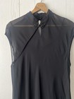 Vintage Donna Rocco Cheongsam Sheer Black Dress With Slip Dress Rayon 16